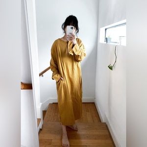 April Meets October California Dress in Mustard One Size